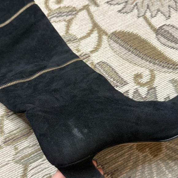 RARE Vintage Anne Klein Boots Couture Zipper Black Suede Over the Knee 7.5 7 1/2 - Picture 11 of 11